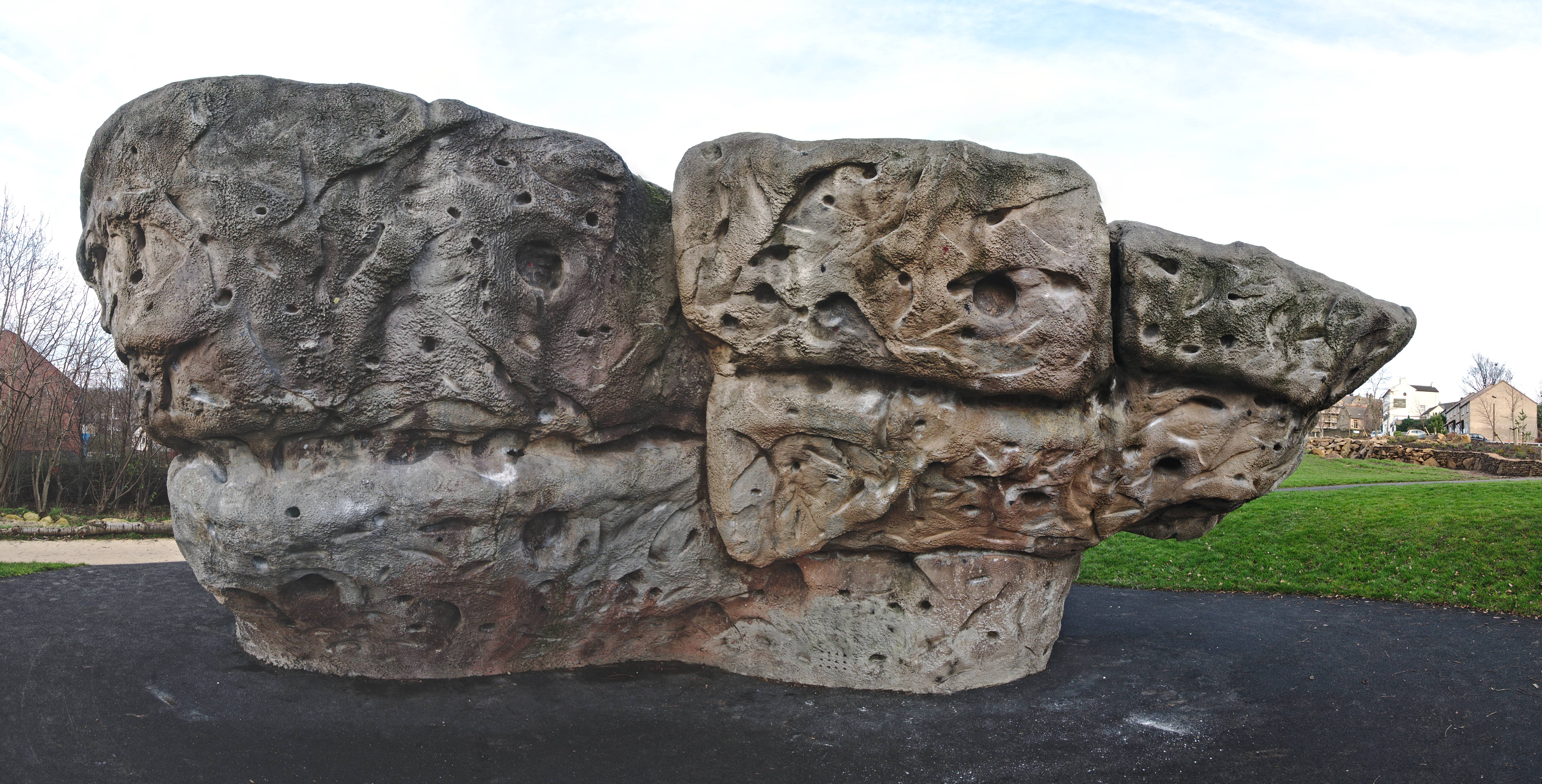 Heeley Boulder in Sheffield, UK. 1 van 14 boulders in de stad.